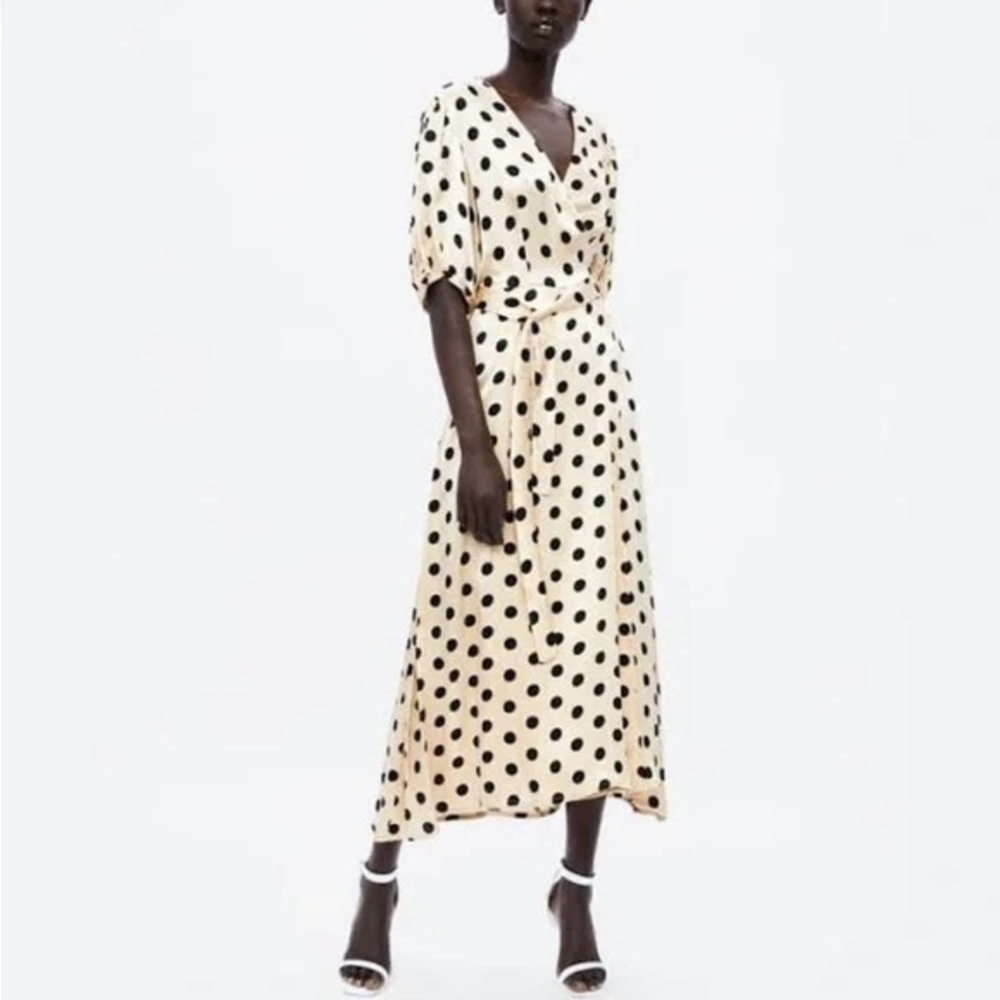 Zara XS long cream and black dress!